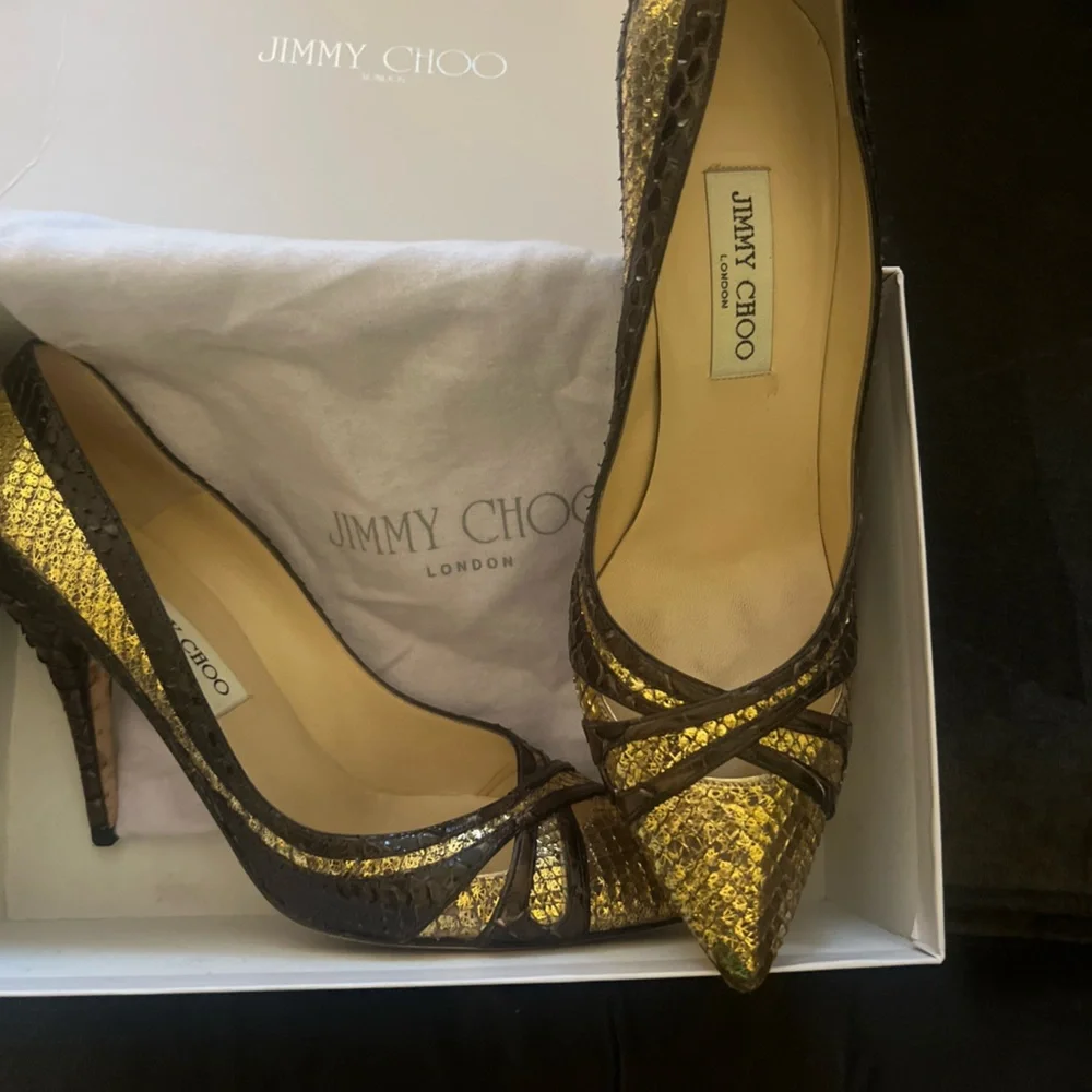 Jimmy Choo Python Heels 40 - Picture 1 of 7